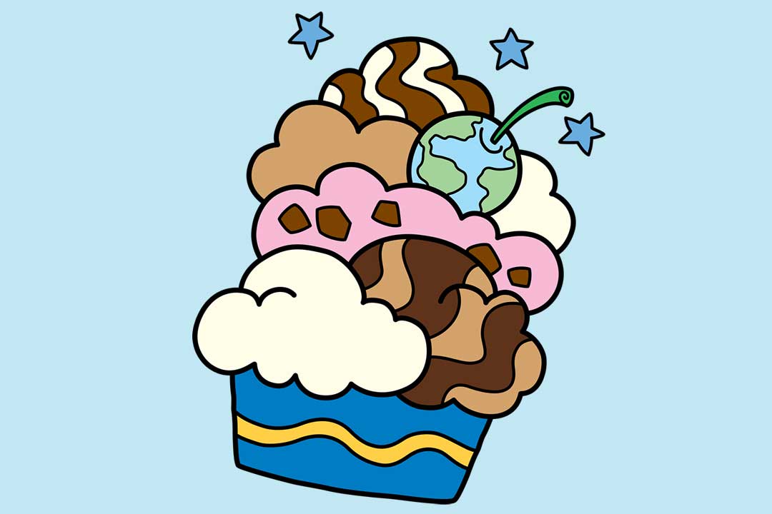 Un helado sundae